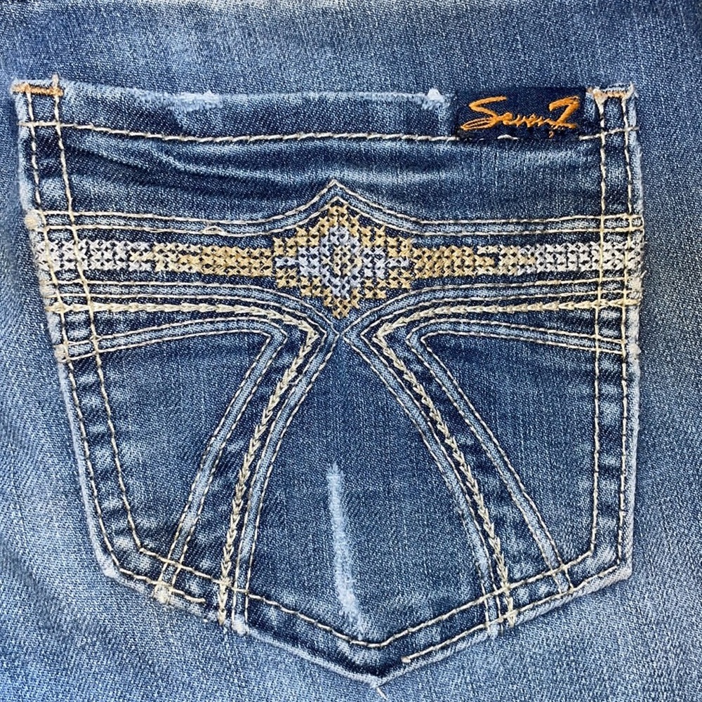 Seven7 Mid Rise Skinny Distressed Jeans - Picture 10 of 10